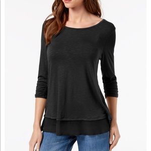 Style & Co chiffon hem top